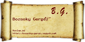 Bozsoky Gergő névjegykártya